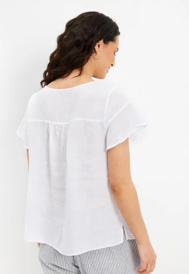 LINO BLOUSE 15692 010 White 010 Women IN FRONT TOPS TSHIRTS