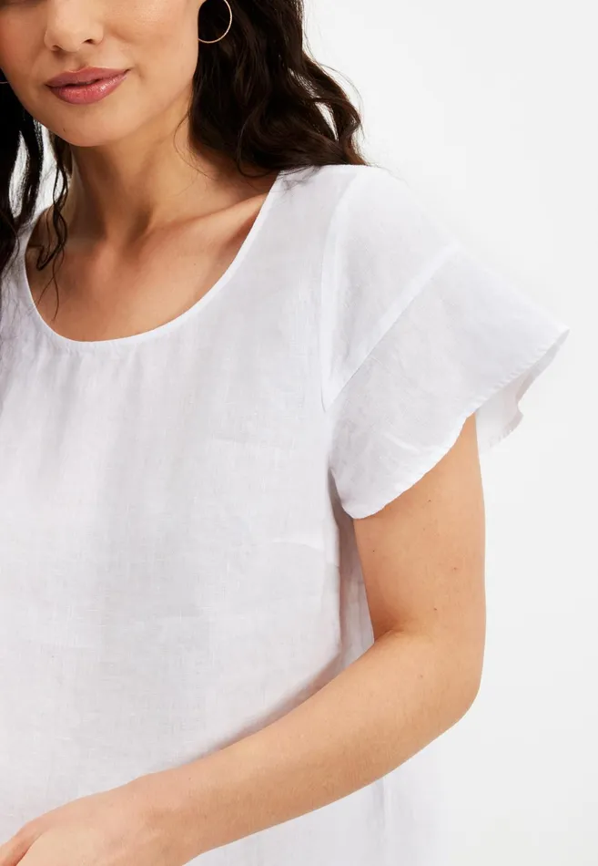 LINO BLOUSE 15692 010 White 010 Women IN FRONT TOPS TSHIRTS