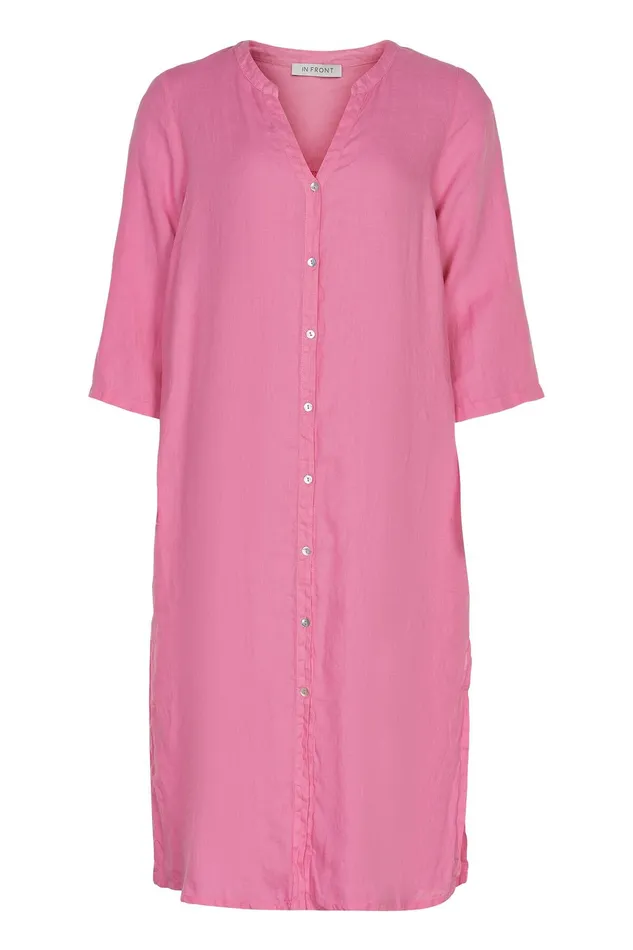 LINO LONG SHIRT DRESS 15046 221 Pink 221 Women IN FRONT BLOUSES SHIRTS