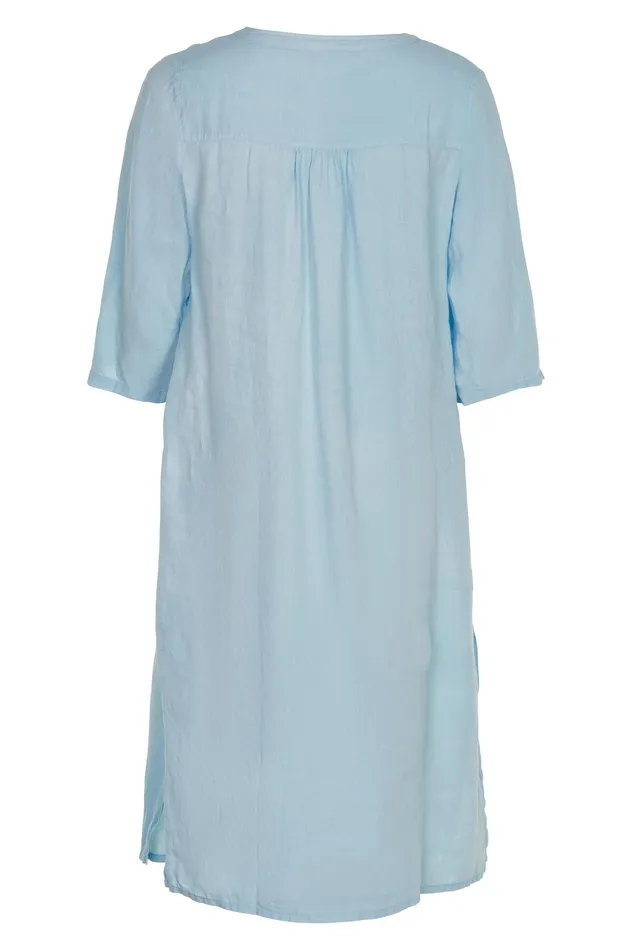 LINO LONG SHIRT DRESS 15046 505 Light Blue 505 Women IN FRONT BLOUSES SHIRTS