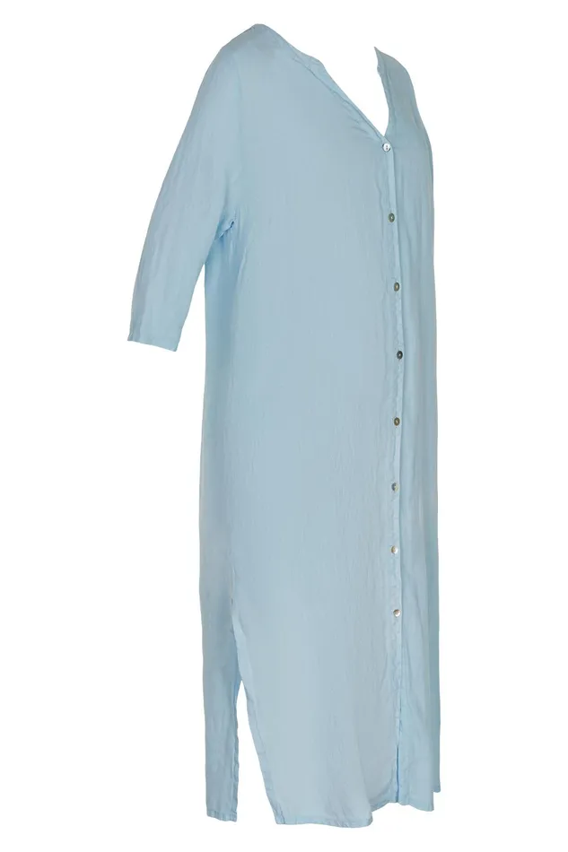 LINO LONG SHIRT DRESS 15046 505 Light Blue 505 Women IN FRONT BLOUSES SHIRTS