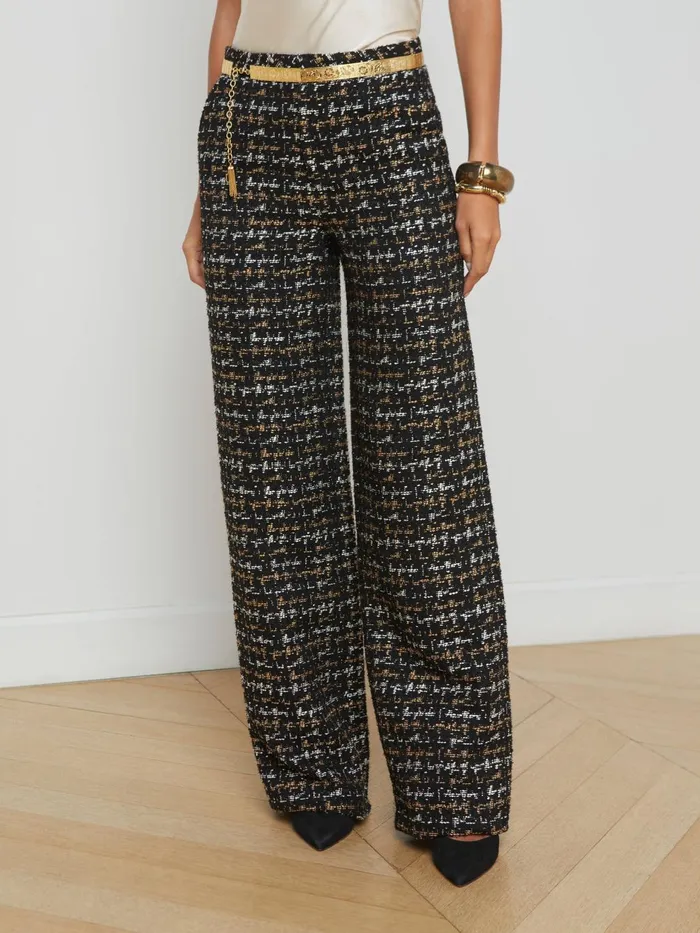 Livvy Tweed Trouser Blacktan Tweed Women L039Agence Pants Livvy Tweed Trouser Blacktan Tweed Women L039Agence Pants