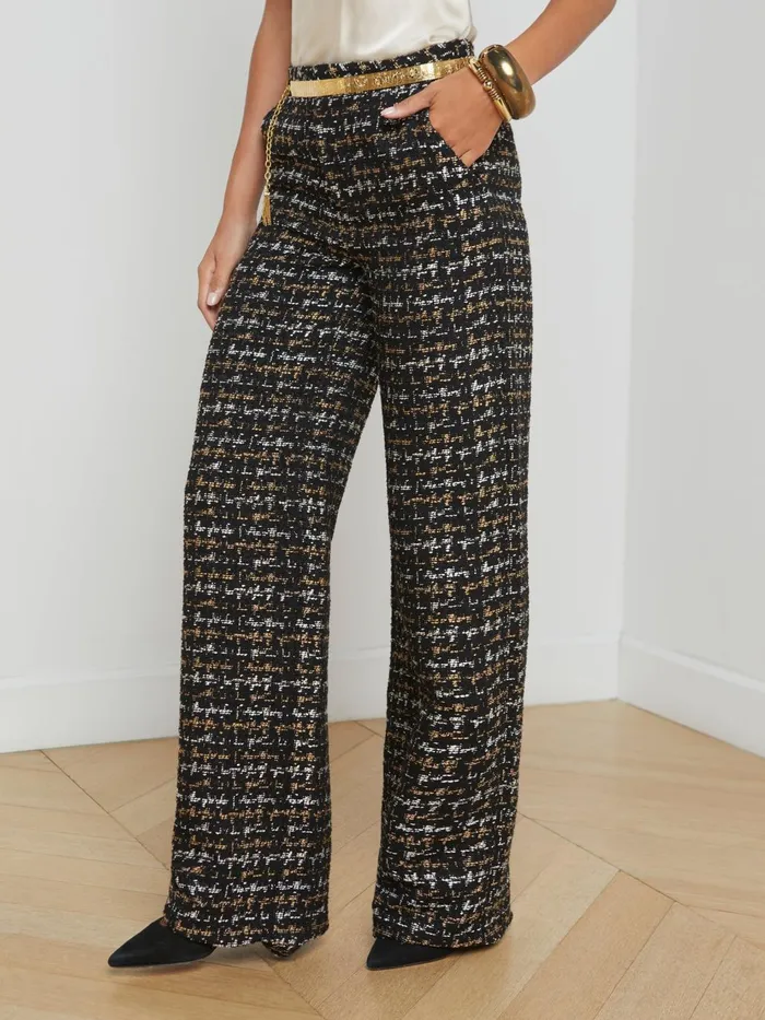 Livvy Tweed Trouser Blacktan Tweed Women L039Agence Pants Livvy Tweed Trouser Blacktan Tweed Women L039Agence Pants