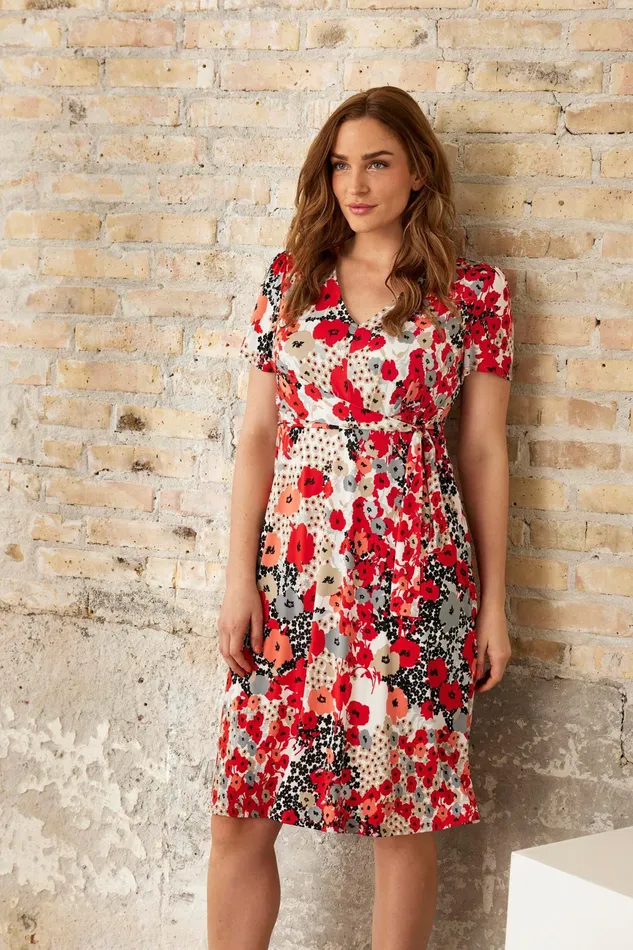 LIZ DRESS 16285 201 Red 201 Women IN FRONT DRESSES