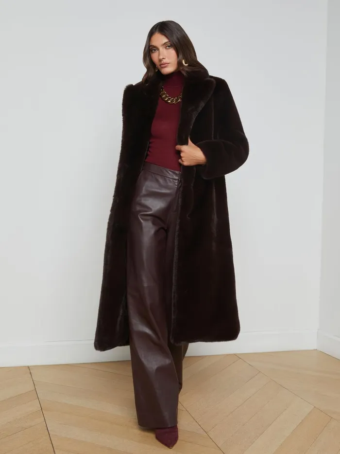 Lizbeth Faux Fur Jacket Ganache Women L039Agence Outerwear Lizbeth Faux Fur Jacket Ganache Women L039Agence Outerwear