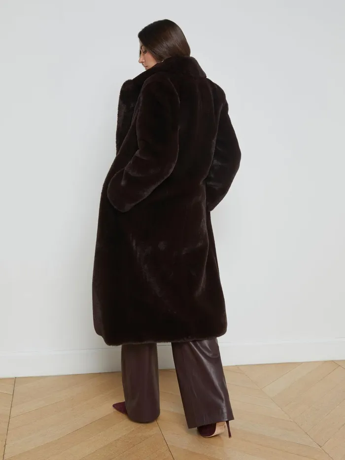Lizbeth Faux Fur Jacket Ganache Women L039Agence Outerwear Lizbeth Faux Fur Jacket Ganache Women L039Agence Outerwear