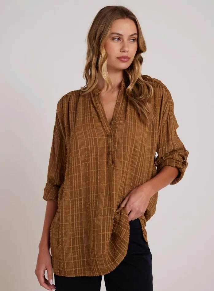 Long Sleeve Shirred Pullover 8211 Topaz Gold Women Bella Dahl Long Sleeve