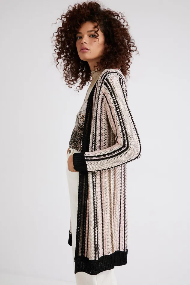Long Striped Cardigan Women Desigual Sweaters