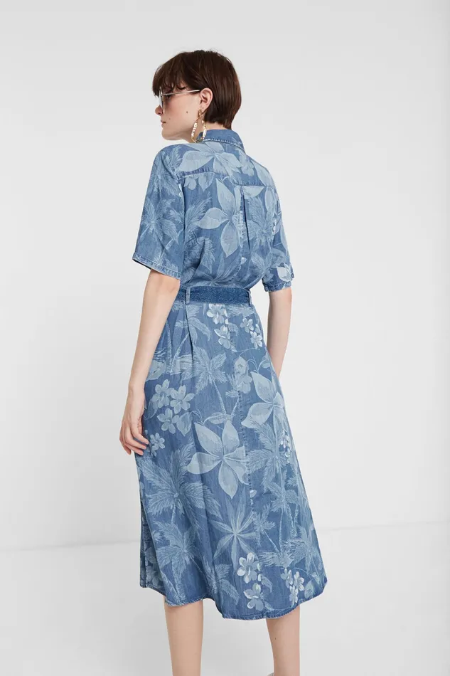 Long Tropical Shirt Dress Women Desigual Dresses
