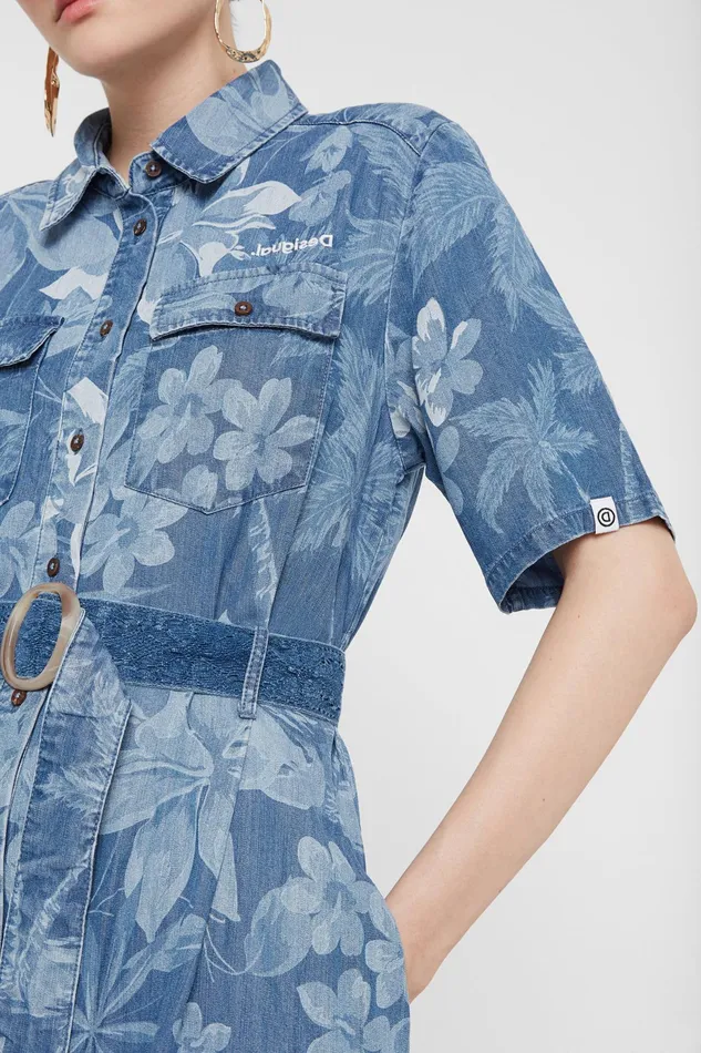 Long Tropical Shirt Dress Women Desigual Dresses