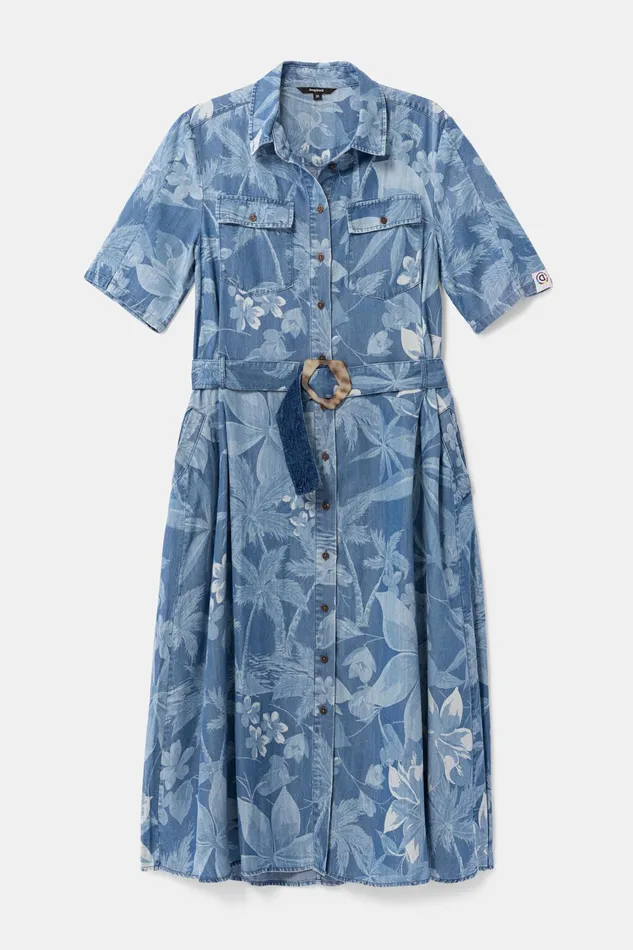 Long Tropical Shirt Dress Women Desigual Dresses