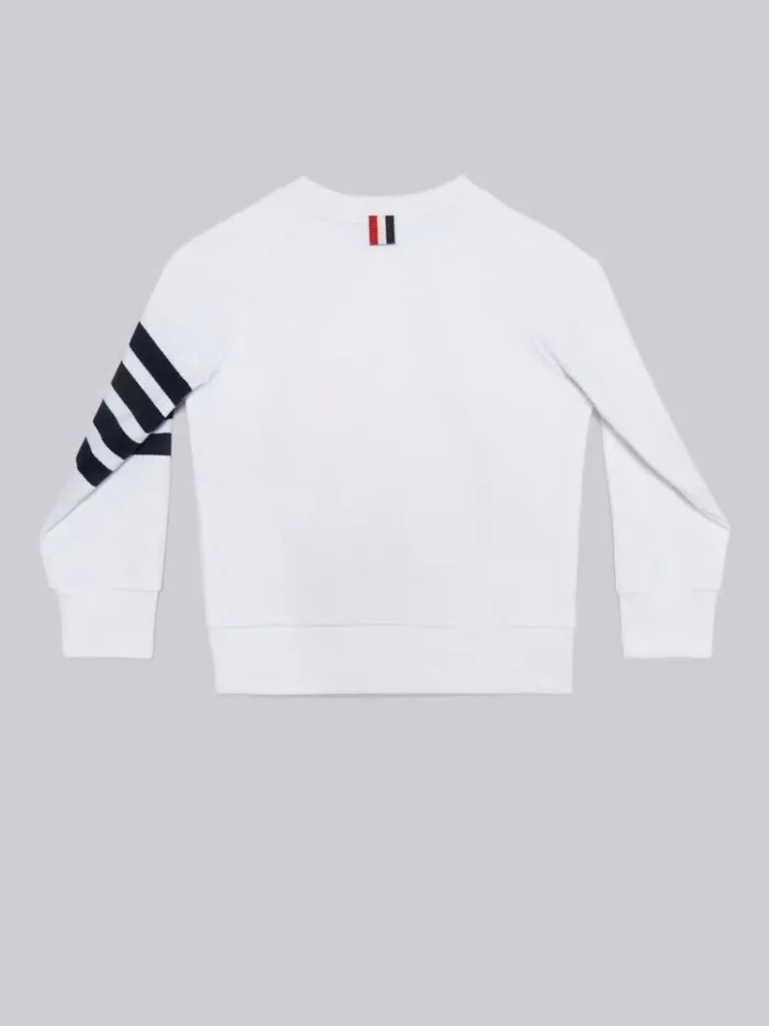 Loopback Engineered 4bar Sweatshirt White GirlsBoys Thom Browne Sweats And Tshirt