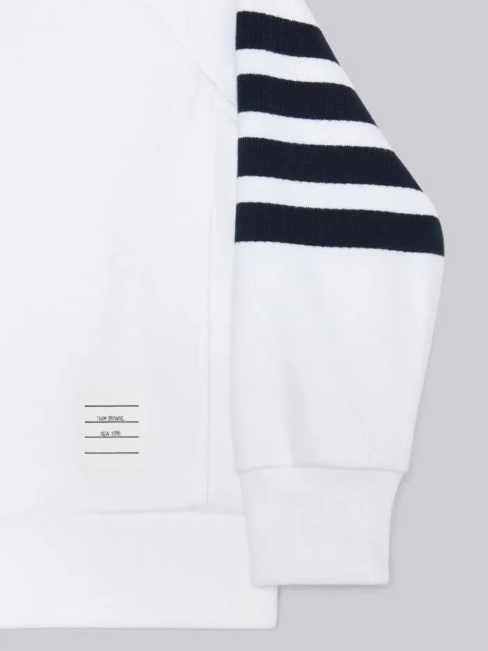 Loopback Engineered 4bar Sweatshirt White GirlsBoys Thom Browne Sweats And Tshirt