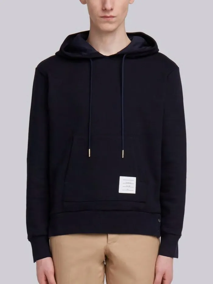 Loopback Jersey Knit Center Back Stripe Pullover Hoodie Navy Men Thom Browne Sweats Loopback Jersey Knit Center Back Stripe Pullover Hoodie Navy Men Thom Browne Sweats