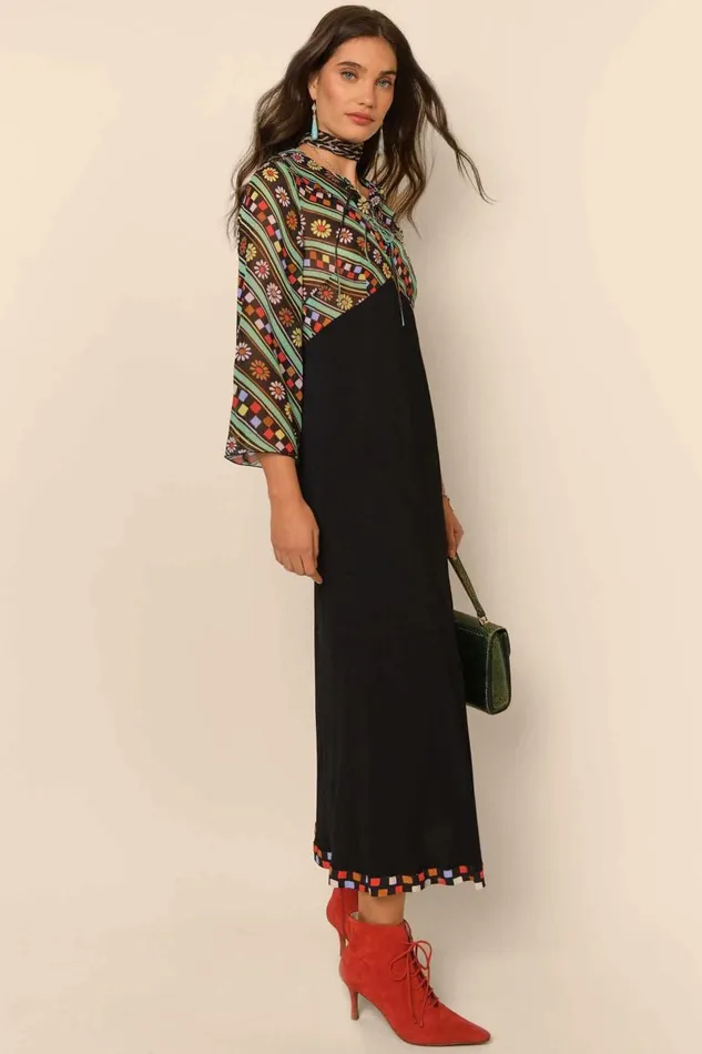 Lora Black Retro Stripe Women RIXO Dresses Lora Black Retro Stripe Women RIXO Dresses