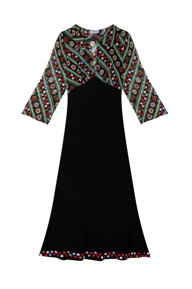 Lora Black Retro Stripe Women RIXO Dresses Lora Black Retro Stripe Women RIXO Dresses