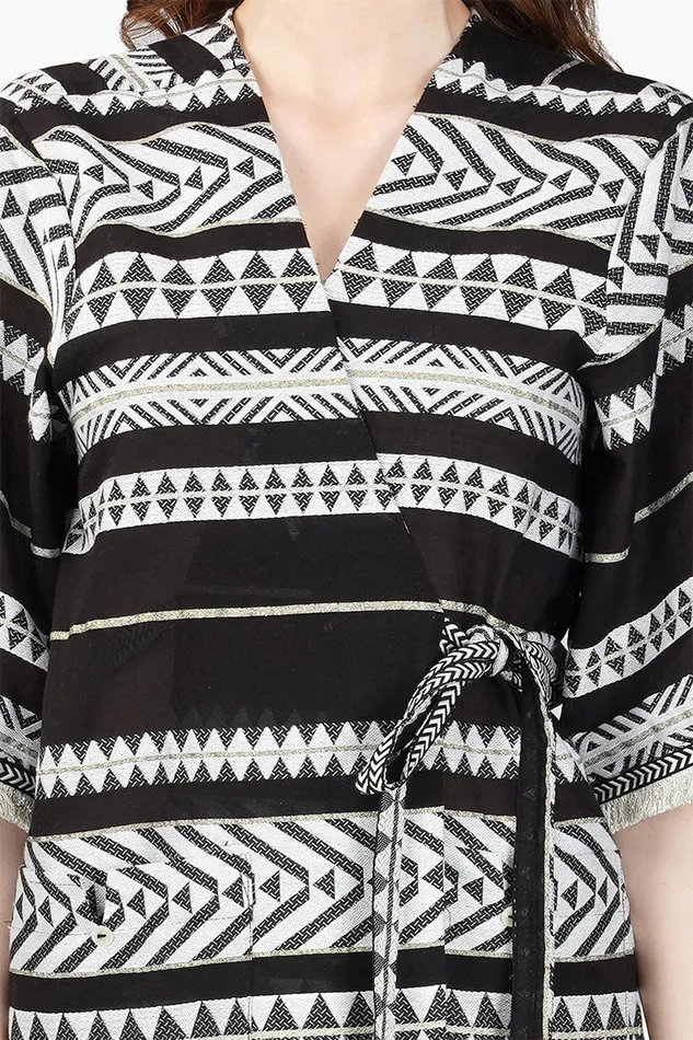 Lori Mexican Striped Kimono Cover Up Dress Lori Mexican Striped Kimono Cover Up Dress