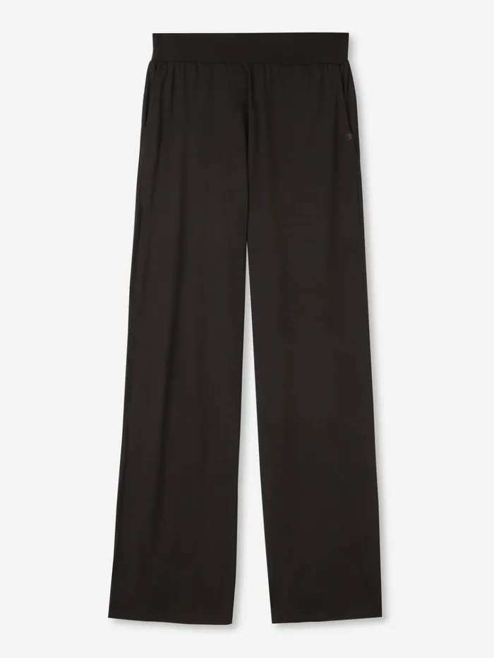 Lounge Pants Women Derek Rose Lounge Pants Basel Micro Modal Stretch Black