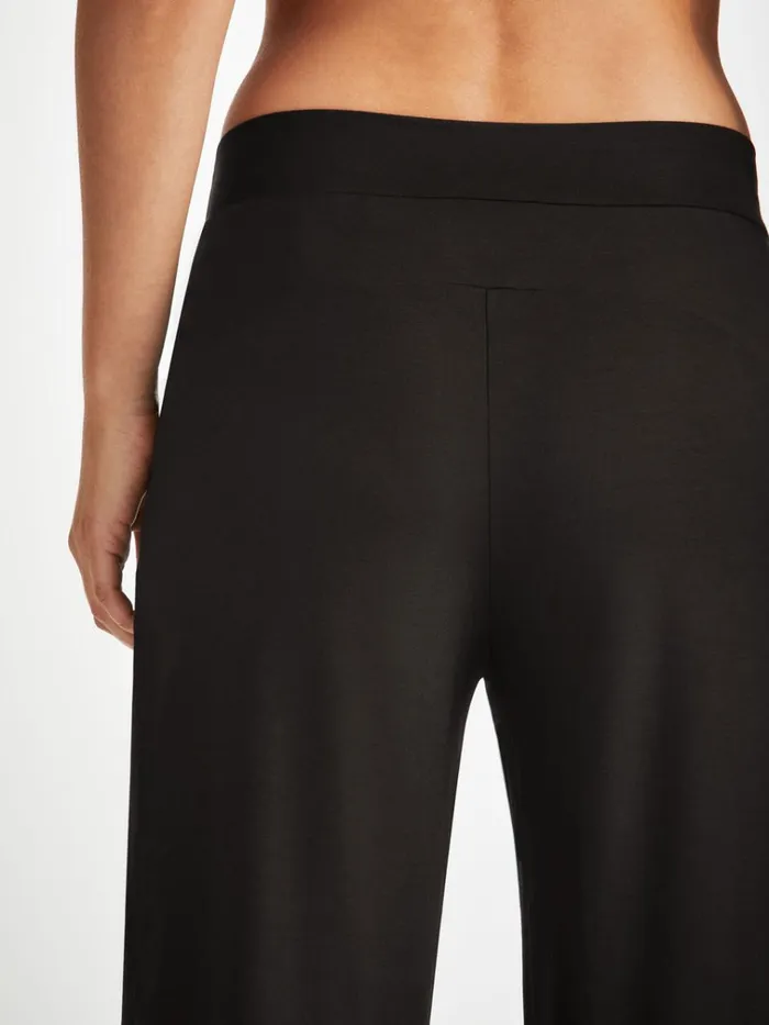 Lounge Pants Women Derek Rose Lounge Pants Basel Micro Modal Stretch Black