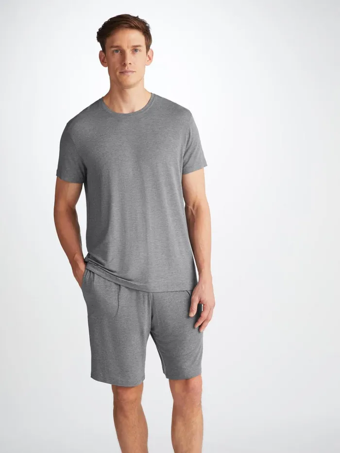 Lounge Shorts Men Derek Rose Lounge Shorts Marlowe Micro Modal Stretch Charcoal