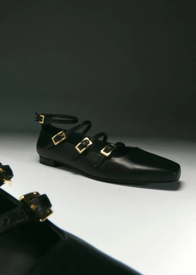 Luke Black Leather Ballet Flats Women ALOHAS Ballet Flats