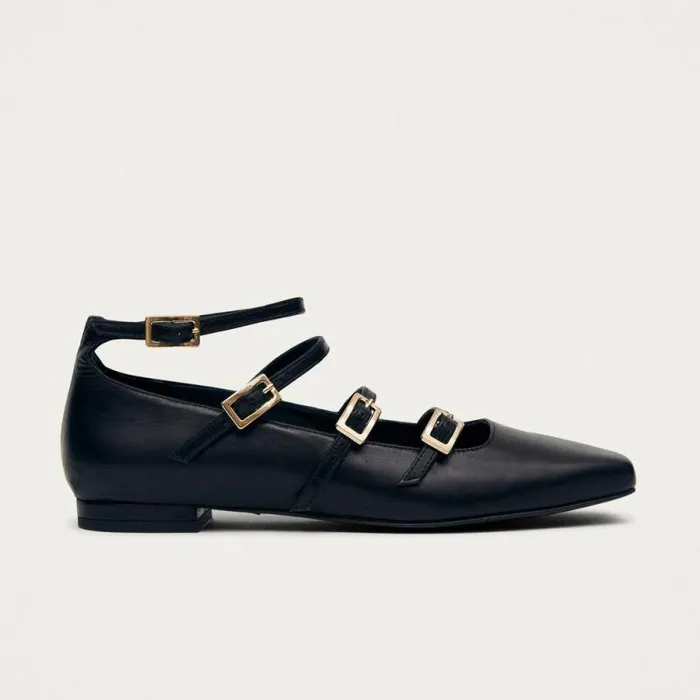 Luke Black Leather Ballet Flats Women ALOHAS Ballet Flats
