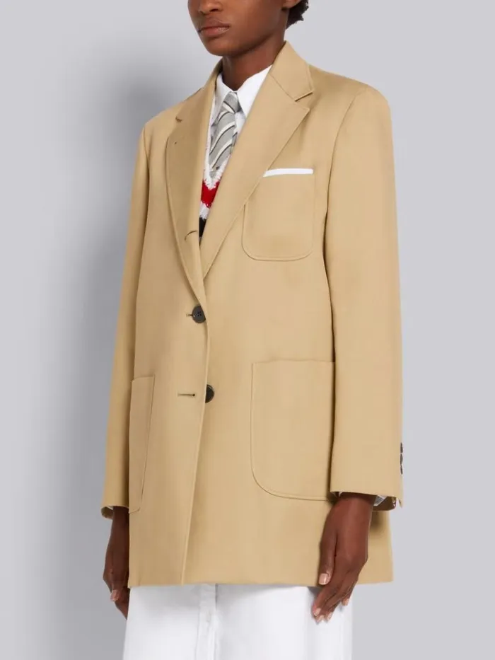 Mackintosh Oversized Cropped Sack Overcoat Khaki Women Thom Browne Outerwear