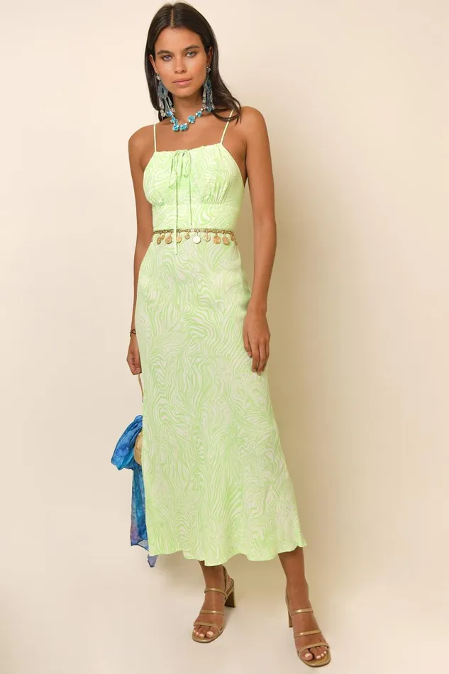Maeve Green Marble Zebra Women RIXO Dresses
