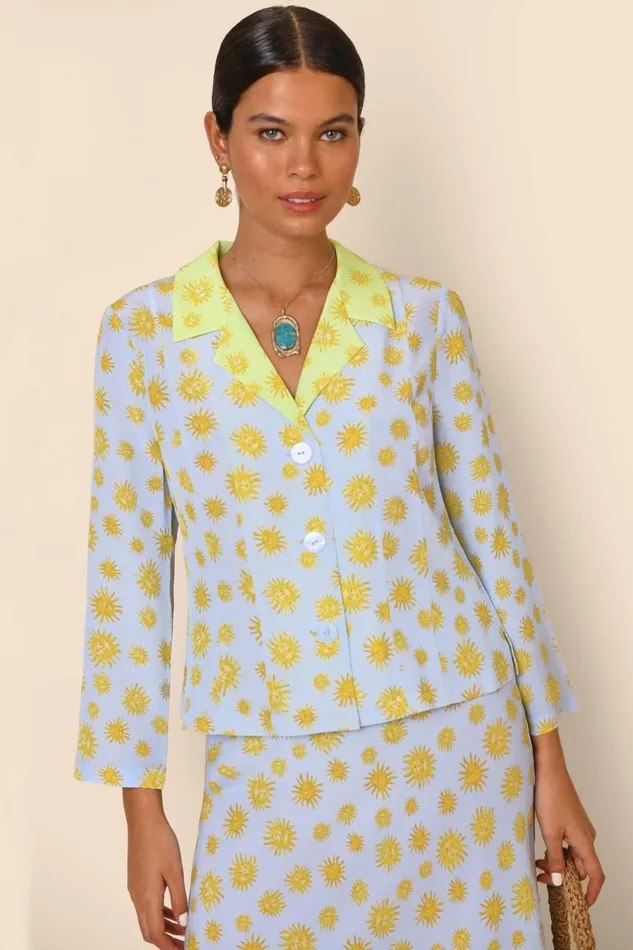 Maisie Sunshine Blue Mix Women RIXO Tops