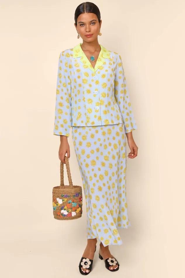 Maisie Sunshine Blue Mix Women RIXO Tops Maisie Sunshine Blue Mix Women RIXO Tops