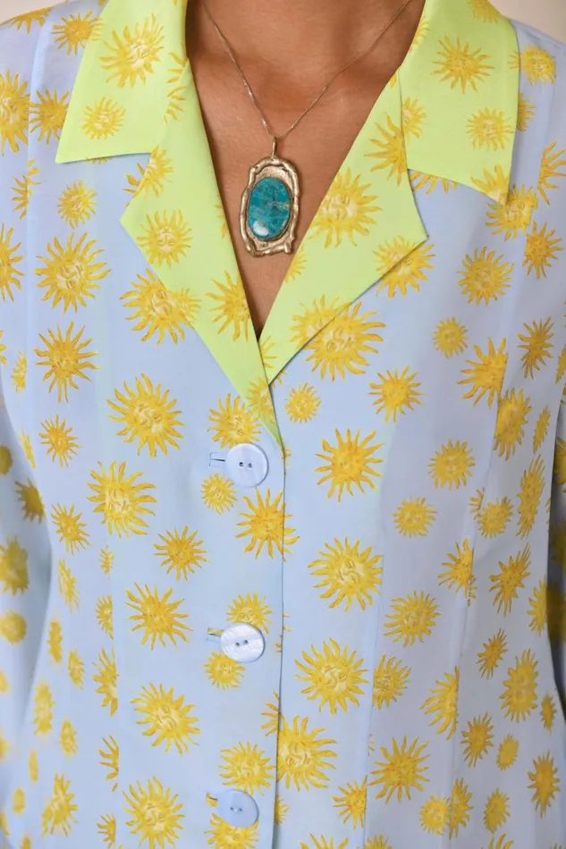 Maisie Sunshine Blue Mix Women RIXO Tops Maisie Sunshine Blue Mix Women RIXO Tops