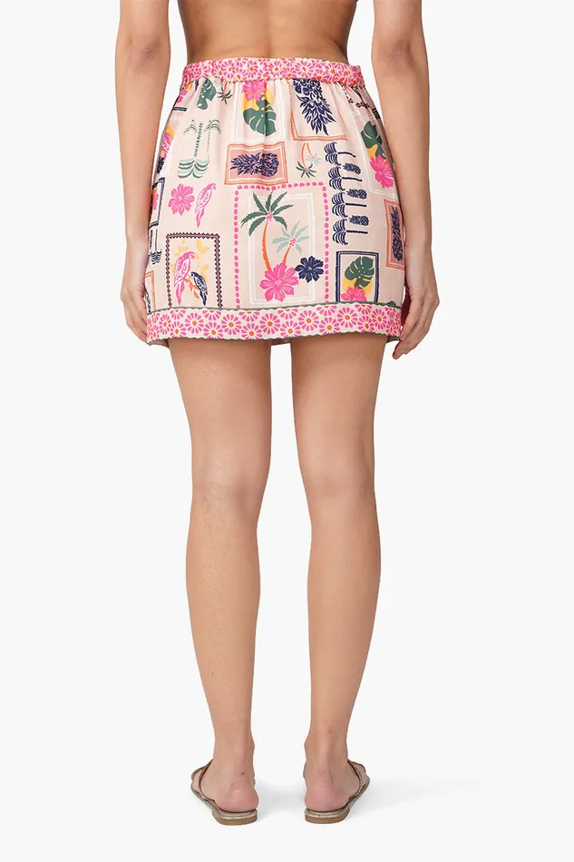 Manicured Farm Print Overlap Skirt Manicured Farm Print Overlap Skirt