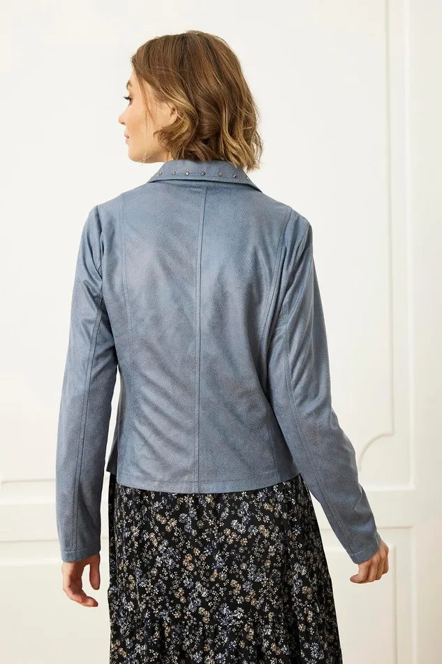 MAPELINA JACKET 13926 508 Dusty Blue 508 Women IN FRONT BLAZER JACKETS MAPELINA JACKET 13926 508 Dusty Blue 508 Women IN FRONT BLAZER JACKETS