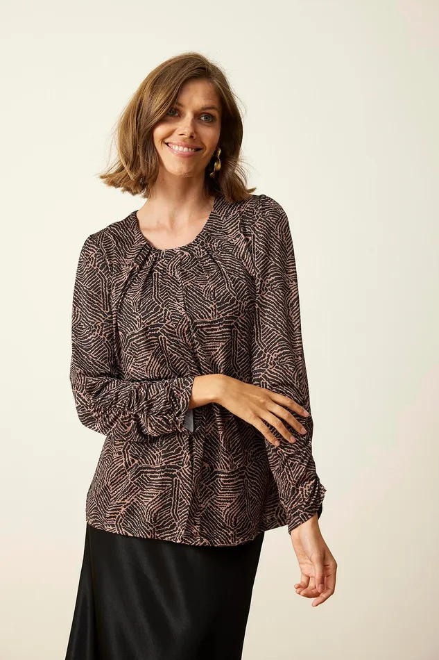 MARCIA BLOUSE 15999 815 Cafe Latte 815 Women IN FRONT BLOUSES SHIRTS