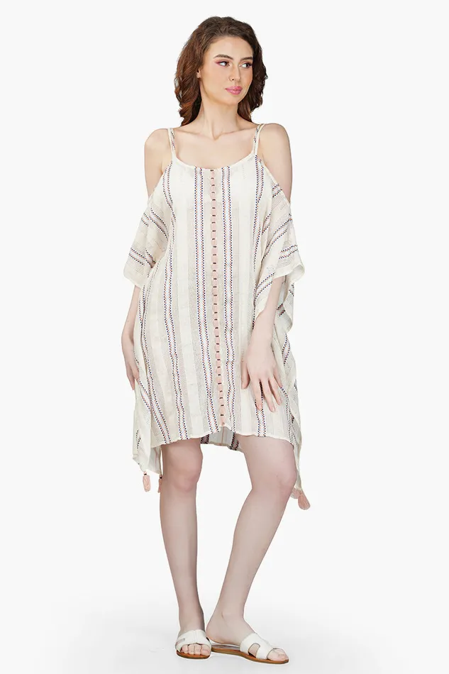 Marie Nautical Cold Shoulder Kaftan Dress Marie Nautical Cold Shoulder Kaftan Dress
