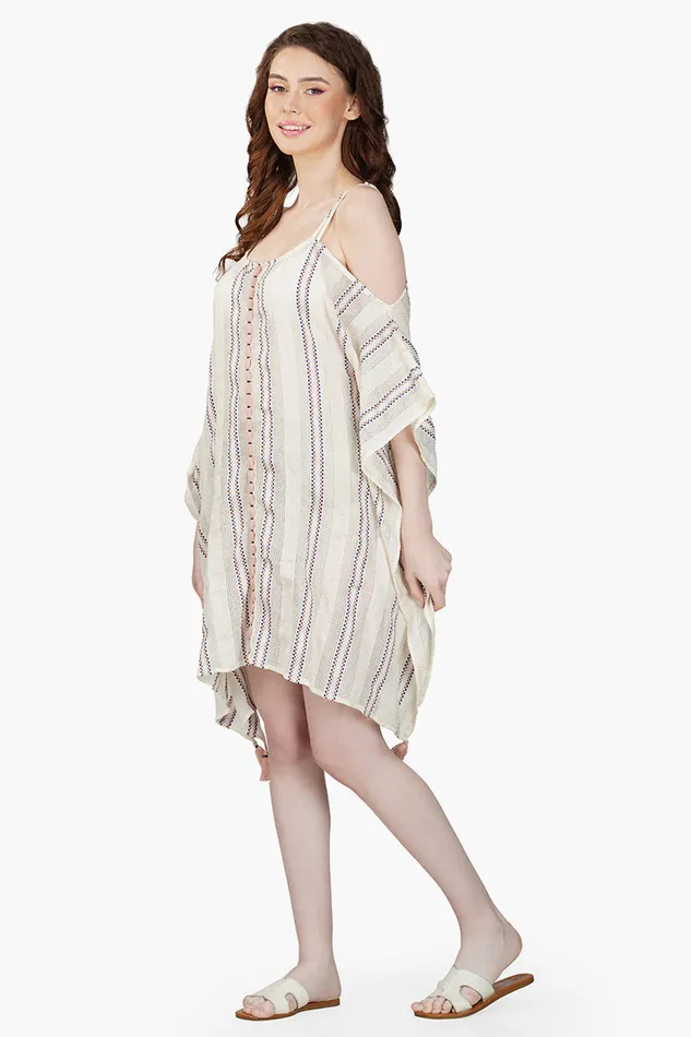 Marie Nautical Cold Shoulder Kaftan Dress Marie Nautical Cold Shoulder Kaftan Dress