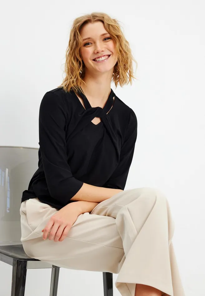 MARTHA BLOUSE 15602 999 Black 999 Women IN FRONT BLOUSES SHIRTS