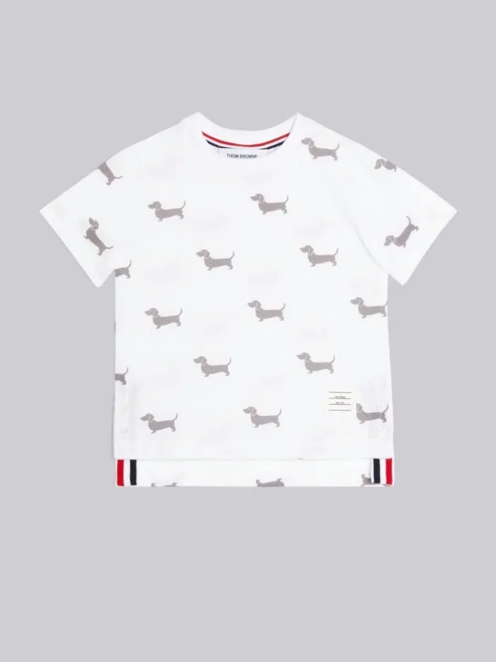 Medium Weight Jersey Hector Printed Tshirt White GirlsBoys Thom Browne Dresses And Shirts Medium Weight Jersey Hector Printed Tshirt White GirlsBoys Thom Browne Dresses And Shirts