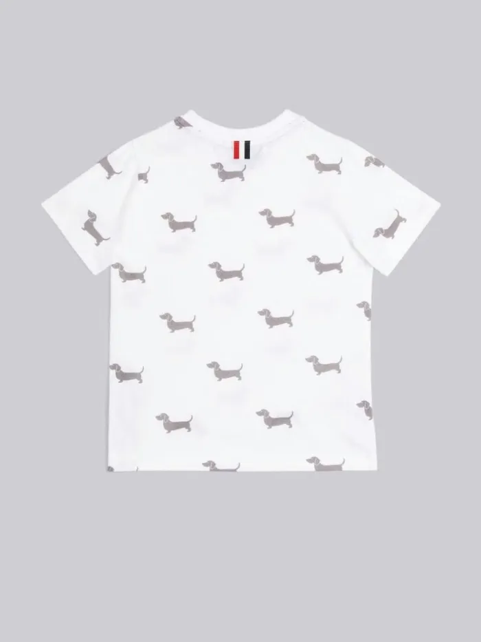 Medium Weight Jersey Hector Printed Tshirt White GirlsBoys Thom Browne Dresses And Shirts