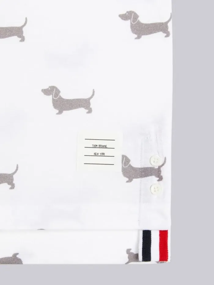 Medium Weight Jersey Hector Printed Tshirt White GirlsBoys Thom Browne Dresses And Shirts