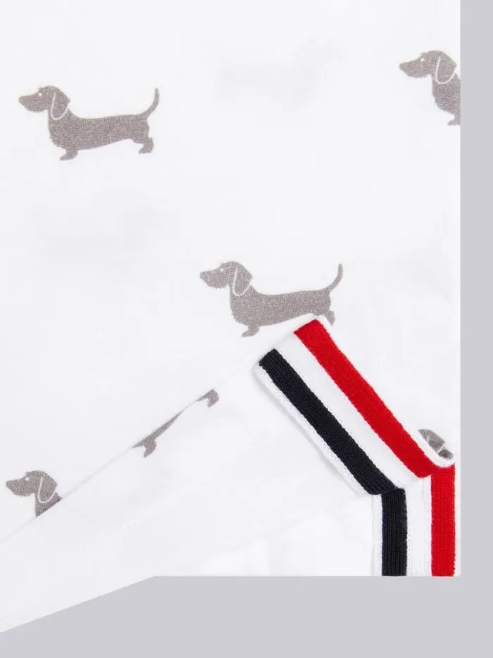 Medium Weight Jersey Hector Printed Tshirt White GirlsBoys Thom Browne Dresses And Shirts