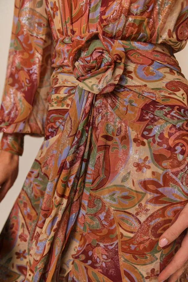 Meera Dusky Pastel Abstract Paisley Women RIXO Dresses Meera Dusky Pastel Abstract Paisley Women RIXO Dresses