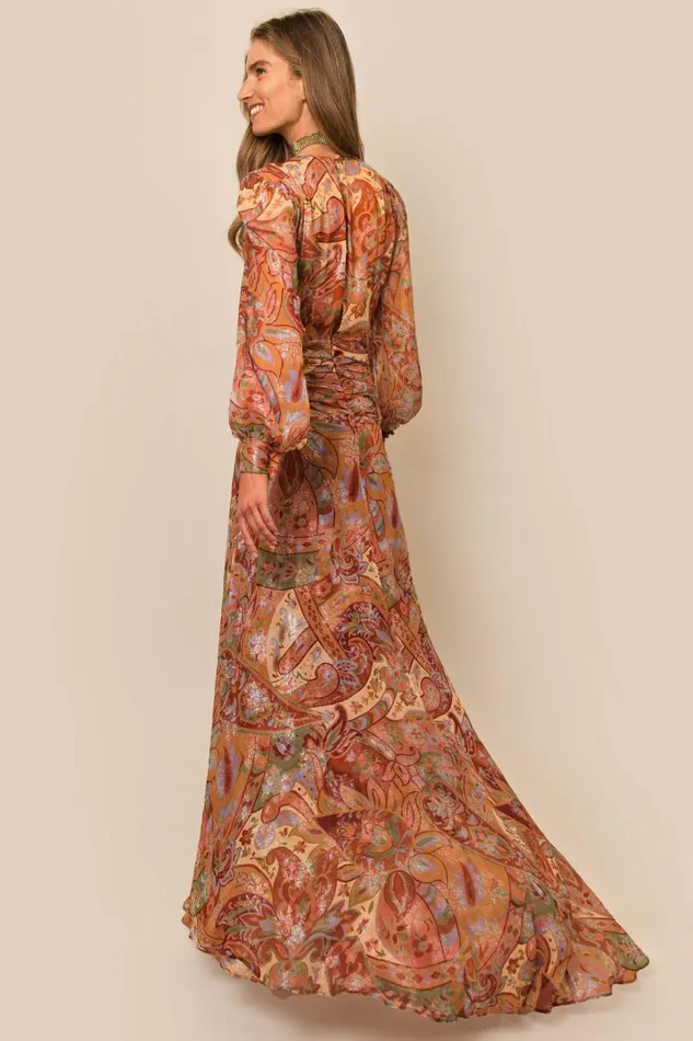 Meera Dusky Pastel Abstract Paisley Women RIXO Dresses Meera Dusky Pastel Abstract Paisley Women RIXO Dresses