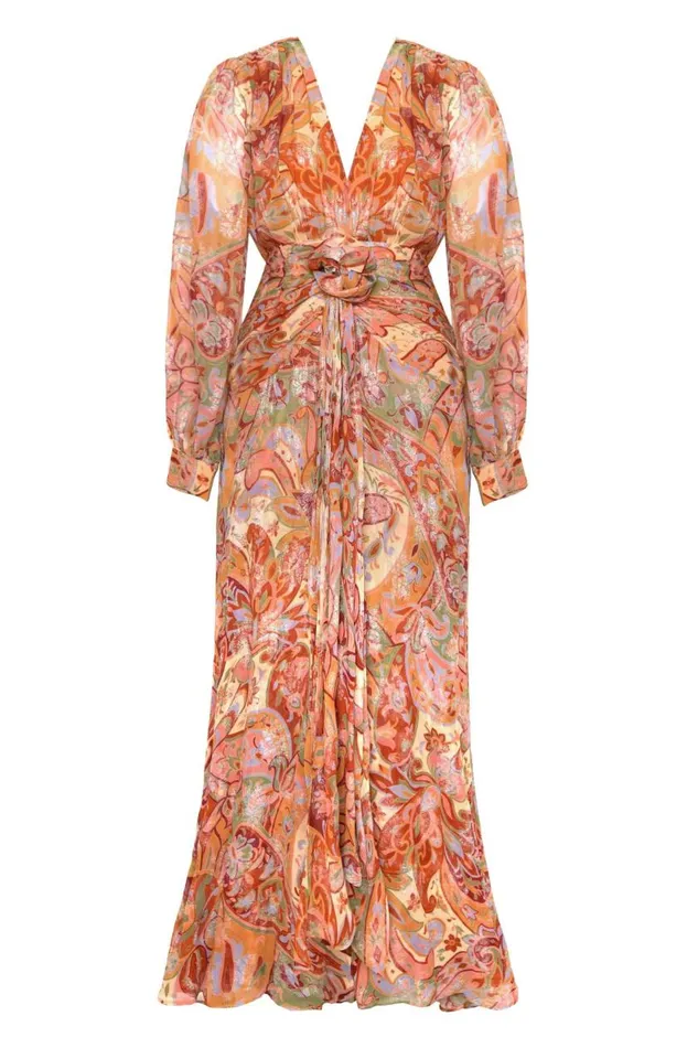 Meera Dusky Pastel Abstract Paisley Women RIXO Dresses Meera Dusky Pastel Abstract Paisley Women RIXO Dresses