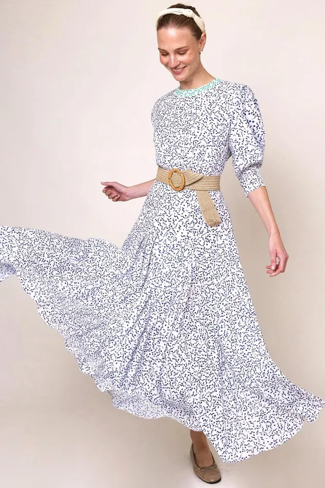 Meg Squiggle Navy Mix Women RIXO Dresses