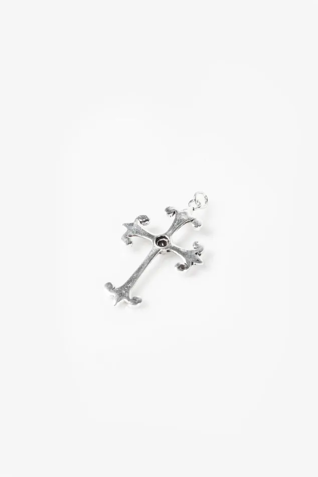 Men 925 Black Pearl Ornate Cross Necklace OTHER JEWELLERY