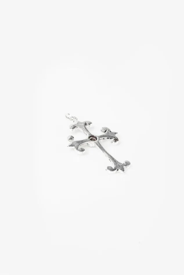 Men 925 Black Pearl Ornate Cross Necklace OTHER JEWELLERY
