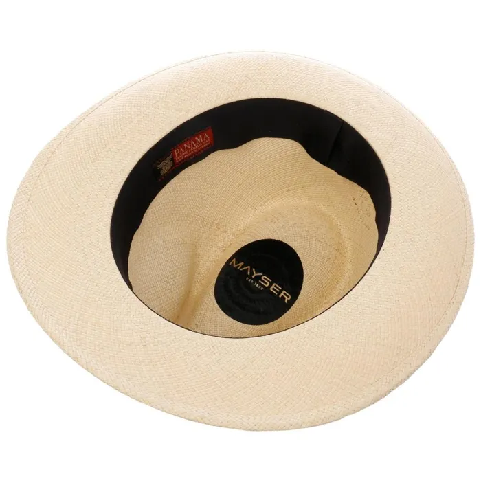 Men Albenga Green Stripes Panama Hat Natural Green Mayser Trilby Hats Men Albenga Green Stripes Panama Hat Natural Green Mayser Trilby Hats