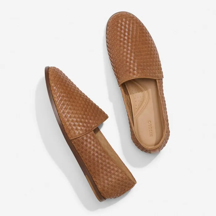 Men Alejandro Woven SlipOn 20 Woven Brown Nisolo Sandals and Slip Ons