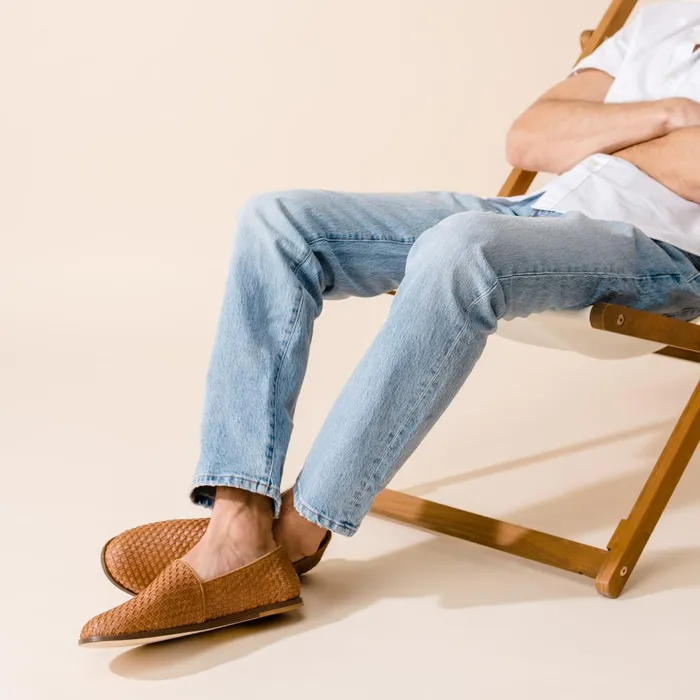 Men Alejandro Woven SlipOn 20 Woven Brown Nisolo Sandals and Slip Ons